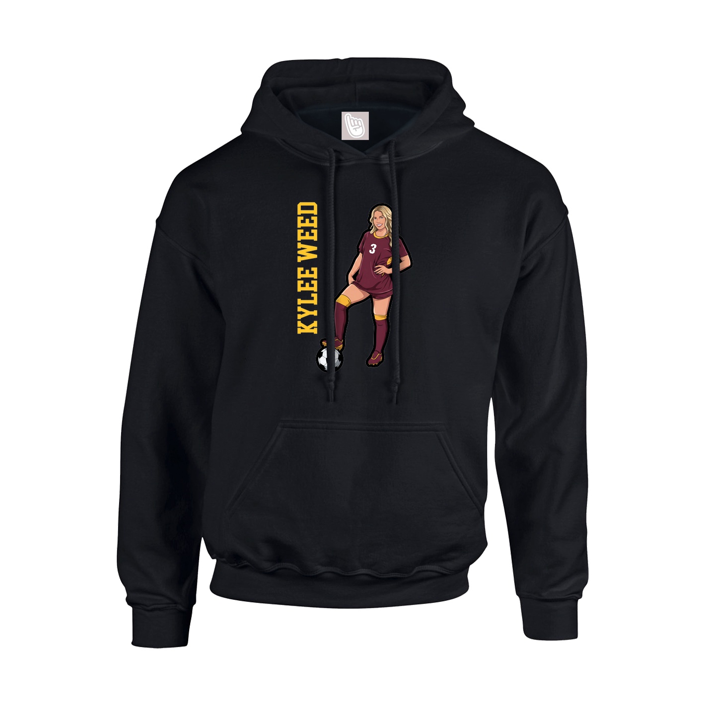 Hoodie — Name Vertical in Black