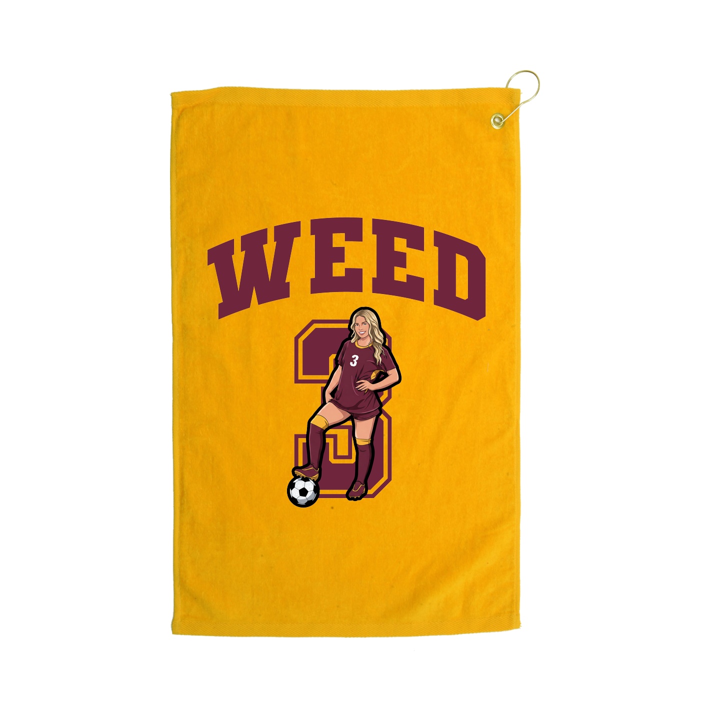 Golf Towel — Number in Gold