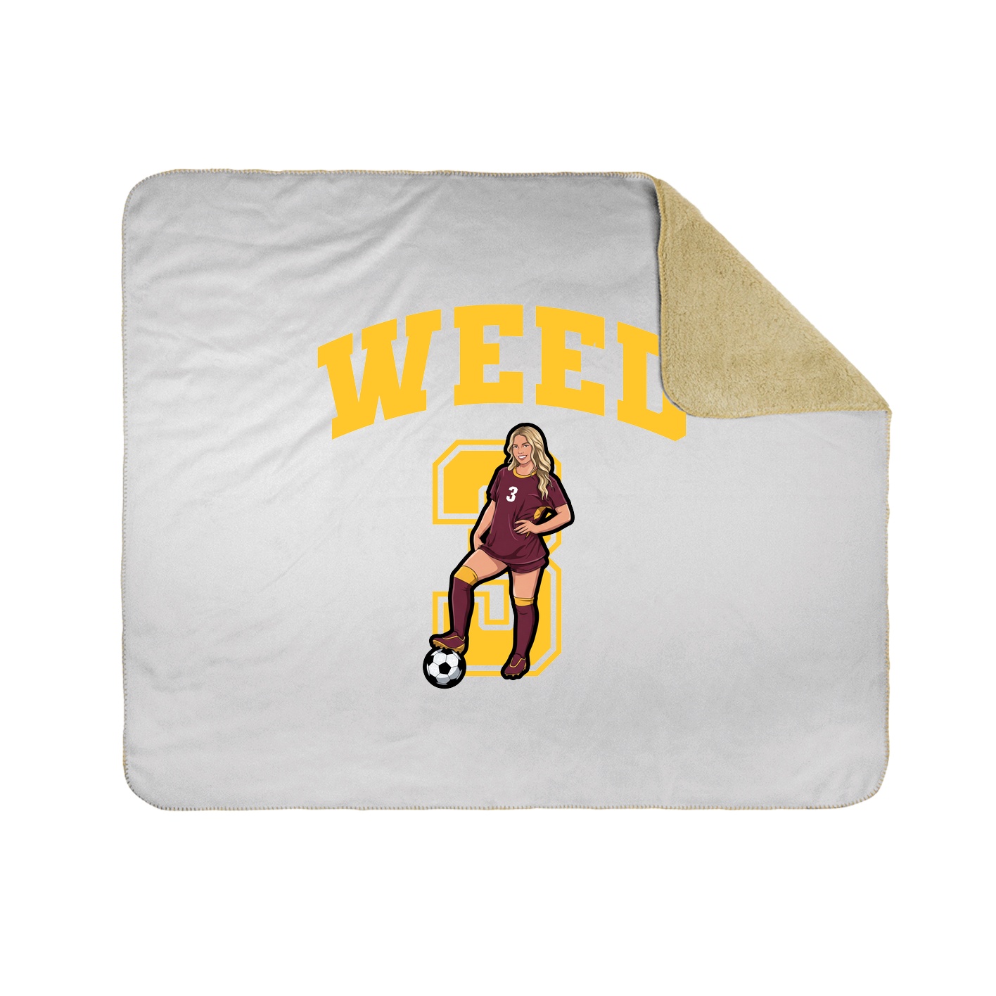 Throw Blanket — Number in White