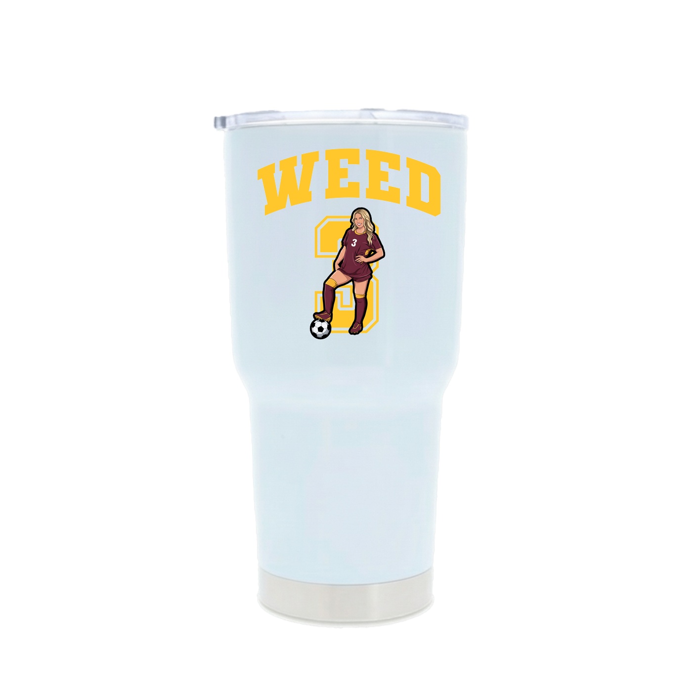 30oz Stainless Steel Tumbler — Number in White