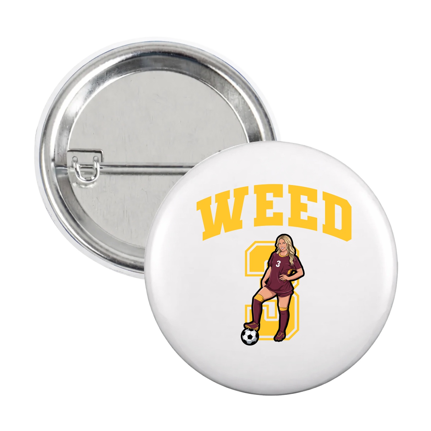 Game Day Button — Number in White