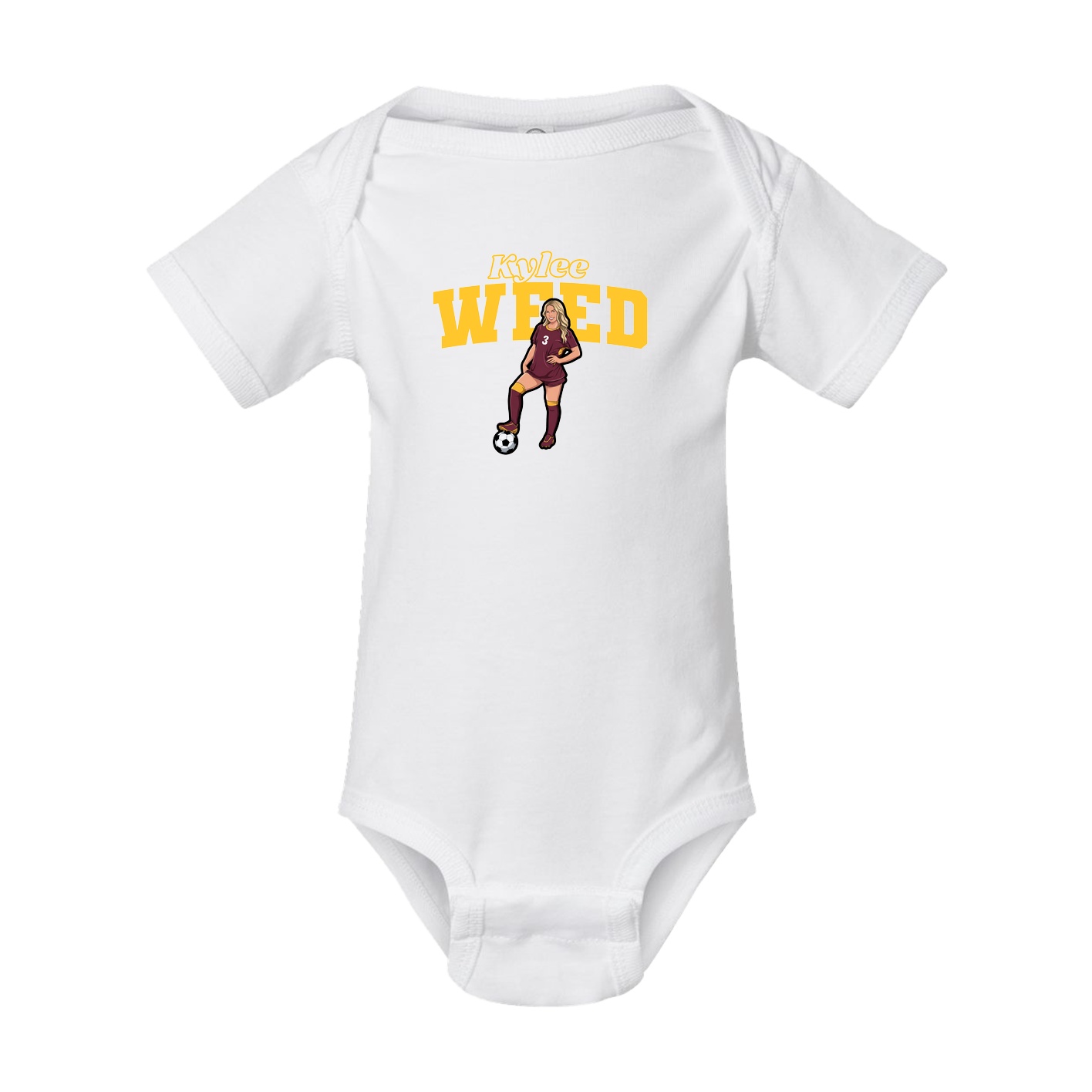 Baby Onesie — Name Arch in White