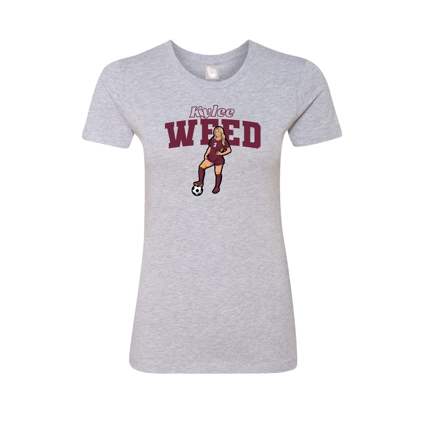 Fitted Women's Tee — Name Arch in Grey