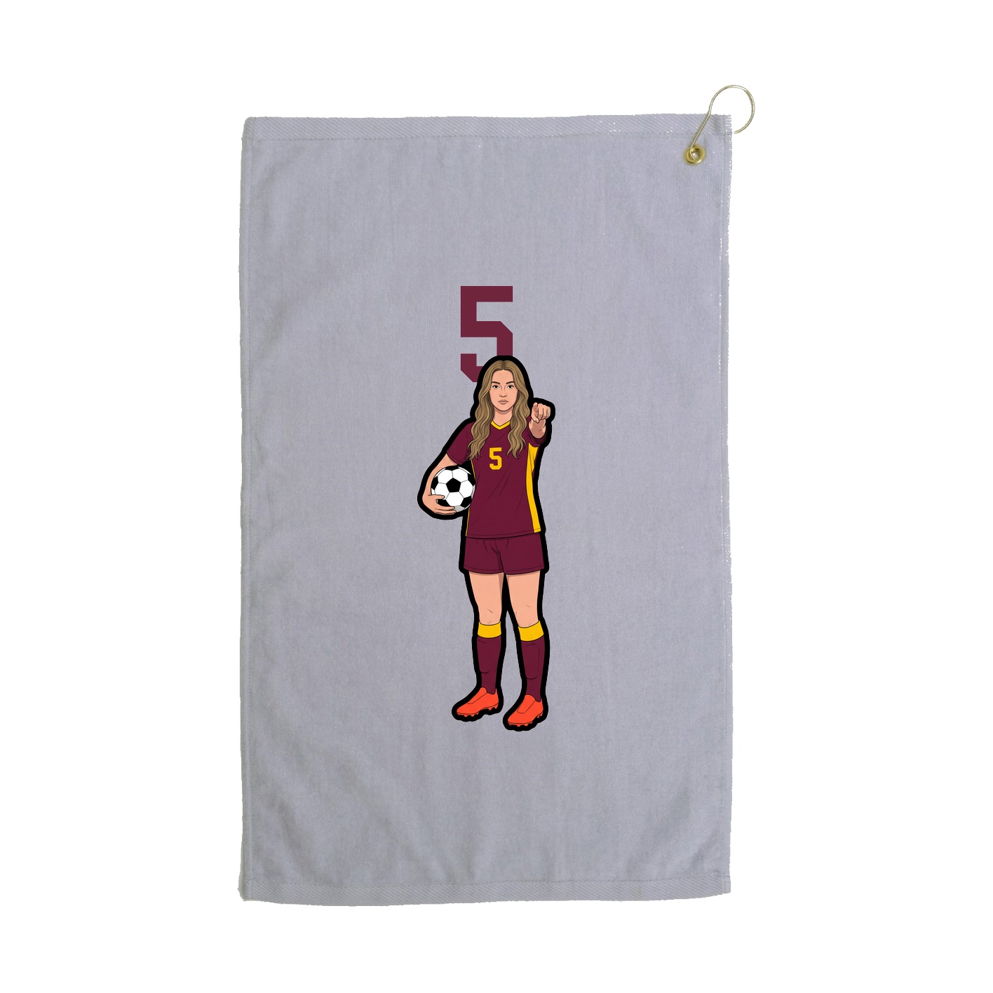 Golf Towel — Number Top in Grey