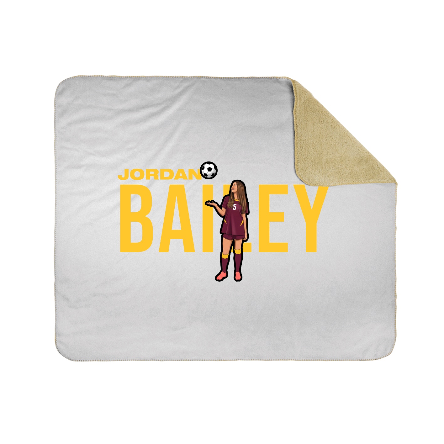 Throw Blanket — Player Name in White