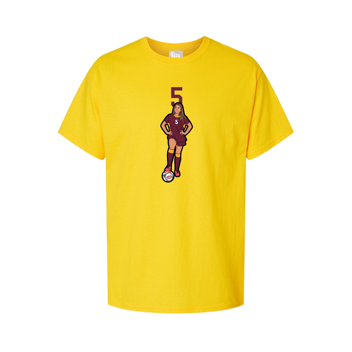Youth Tee — Number Top in Gold