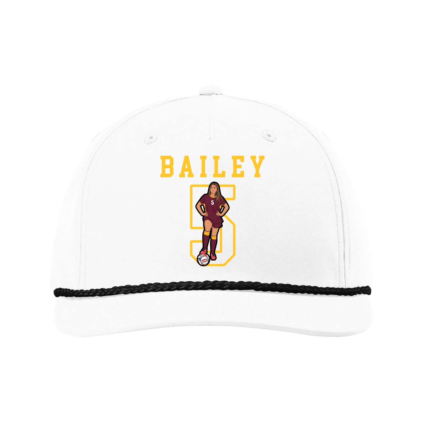 Five-Panel Classic Rope Cap — Shirsey in White
