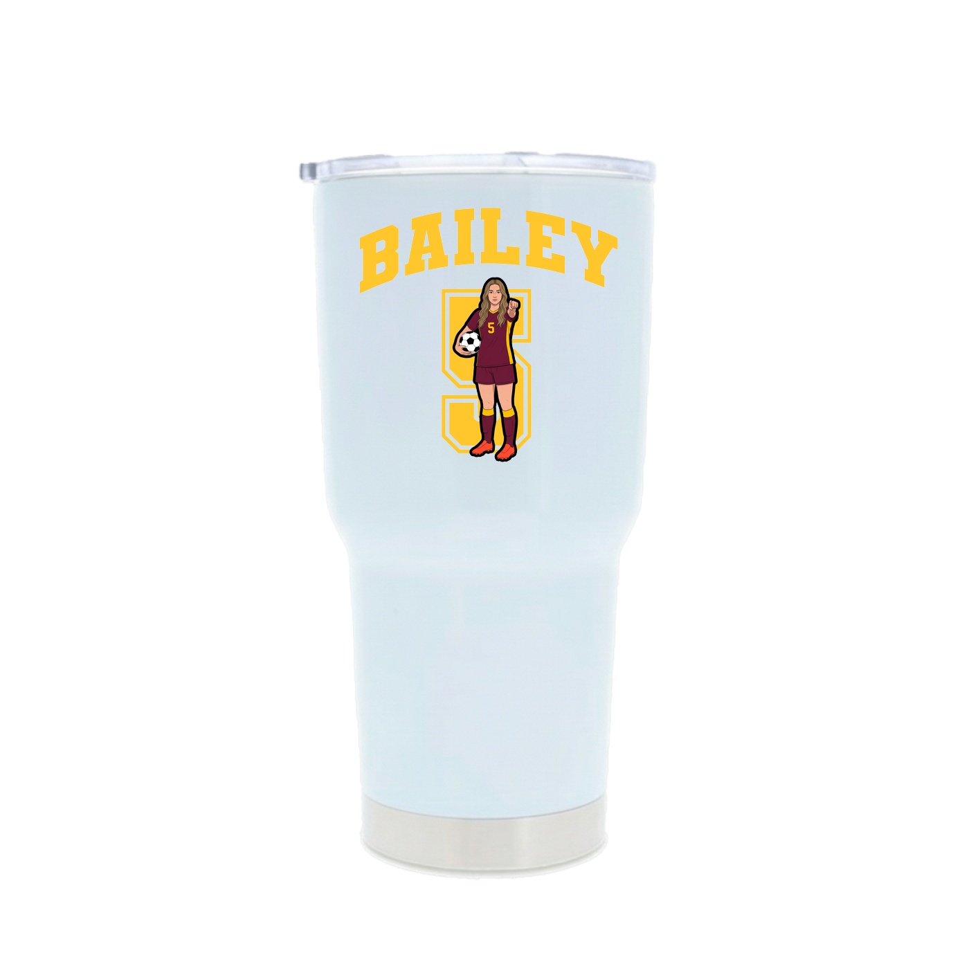 30oz Stainless Steel Tumbler — Number in White