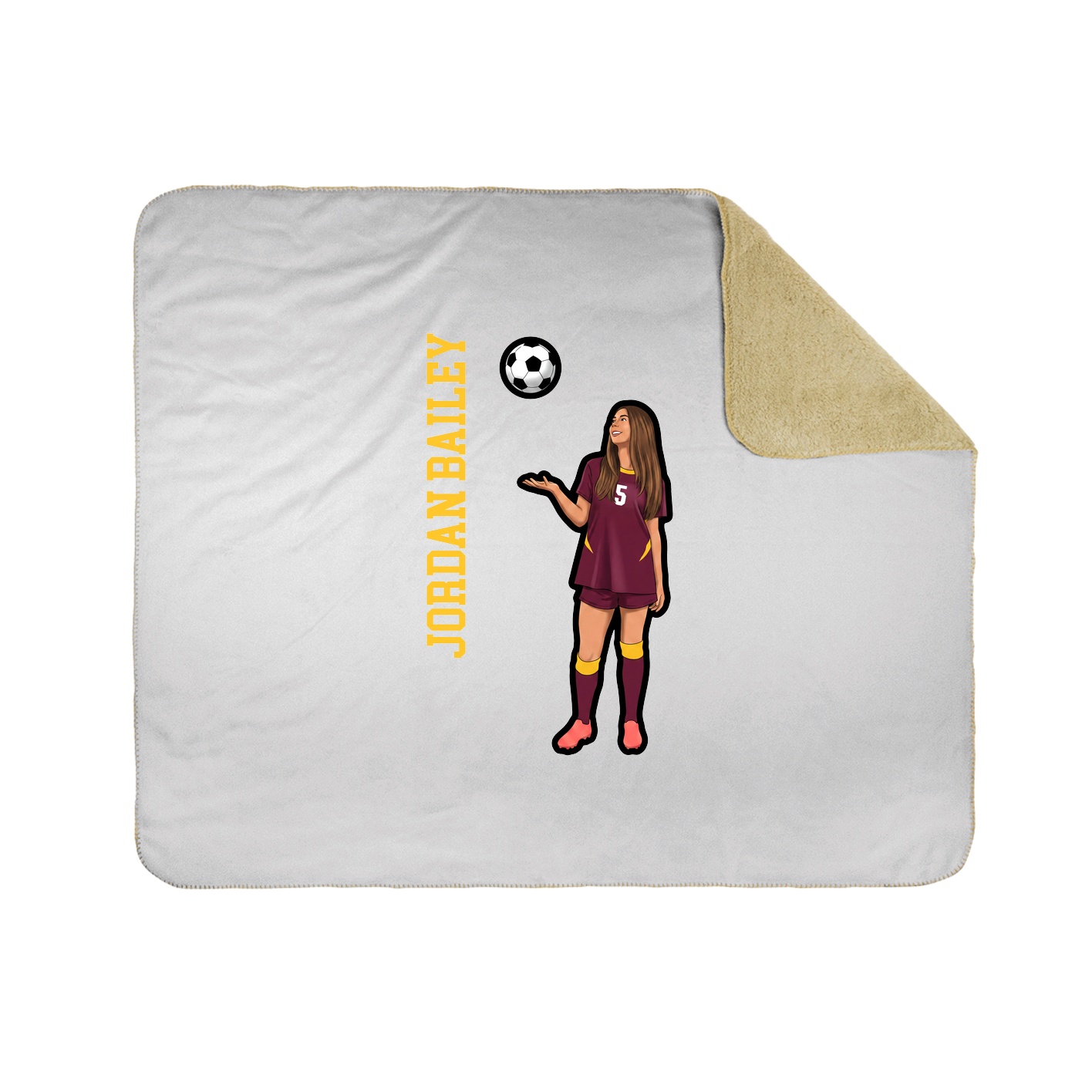 Throw Blanket — Name Vertical in White