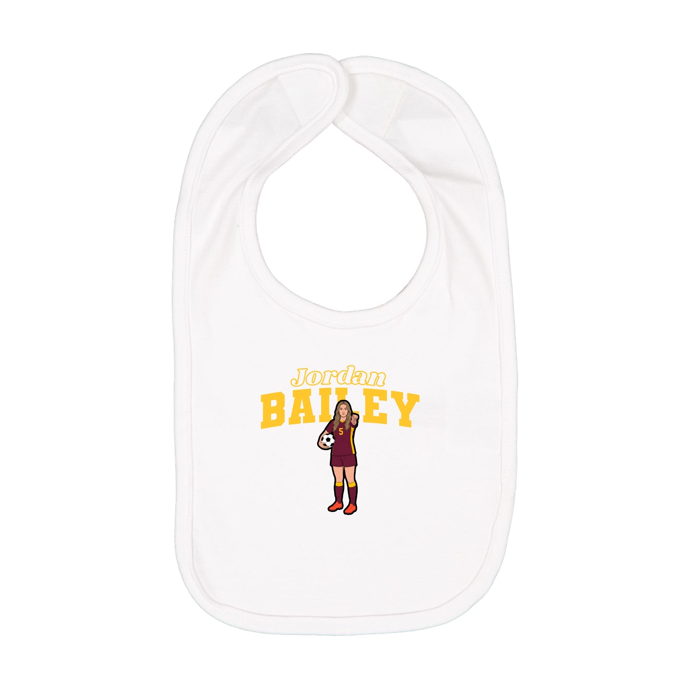 Infant Bib — Name Arch in White