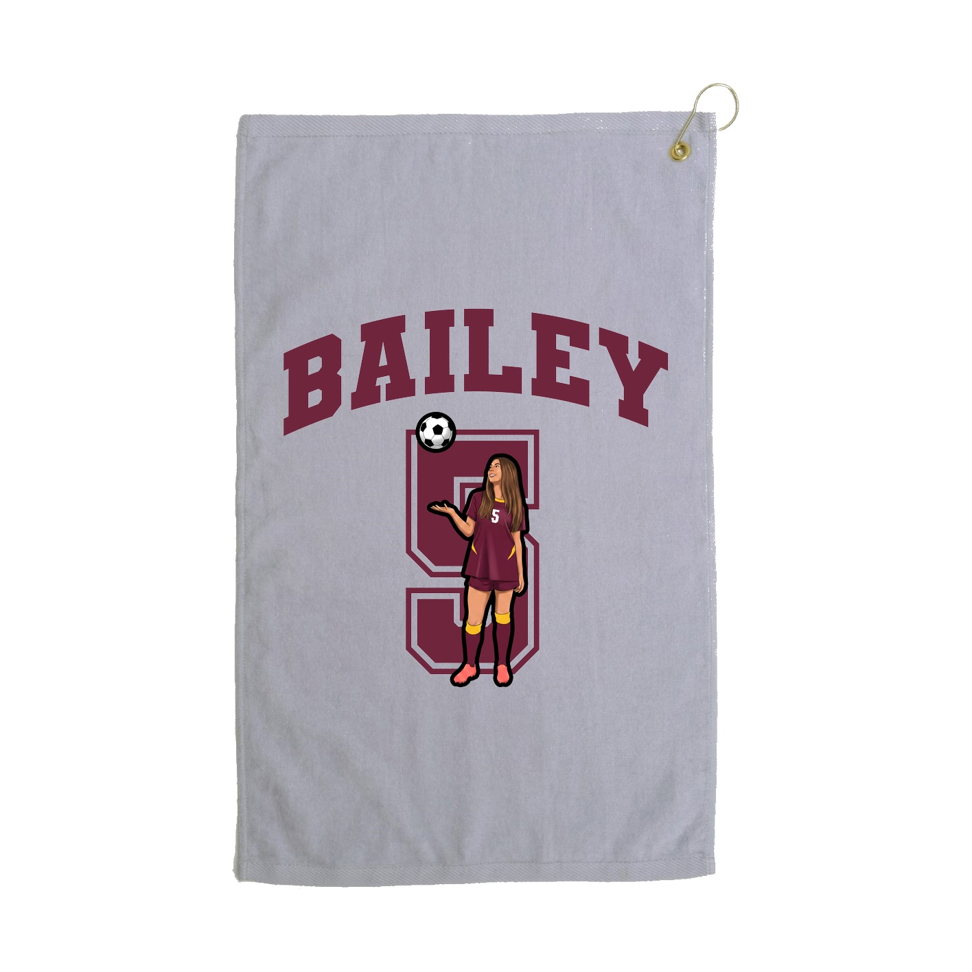 Golf Towel — Number in Grey