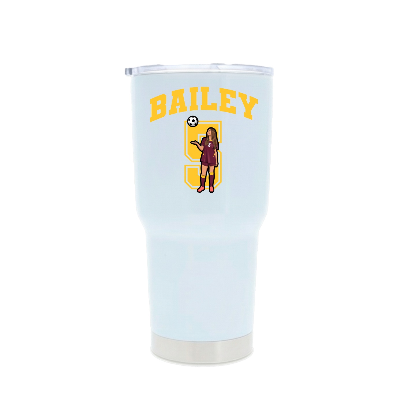 30oz Stainless Steel Tumbler — Number in White