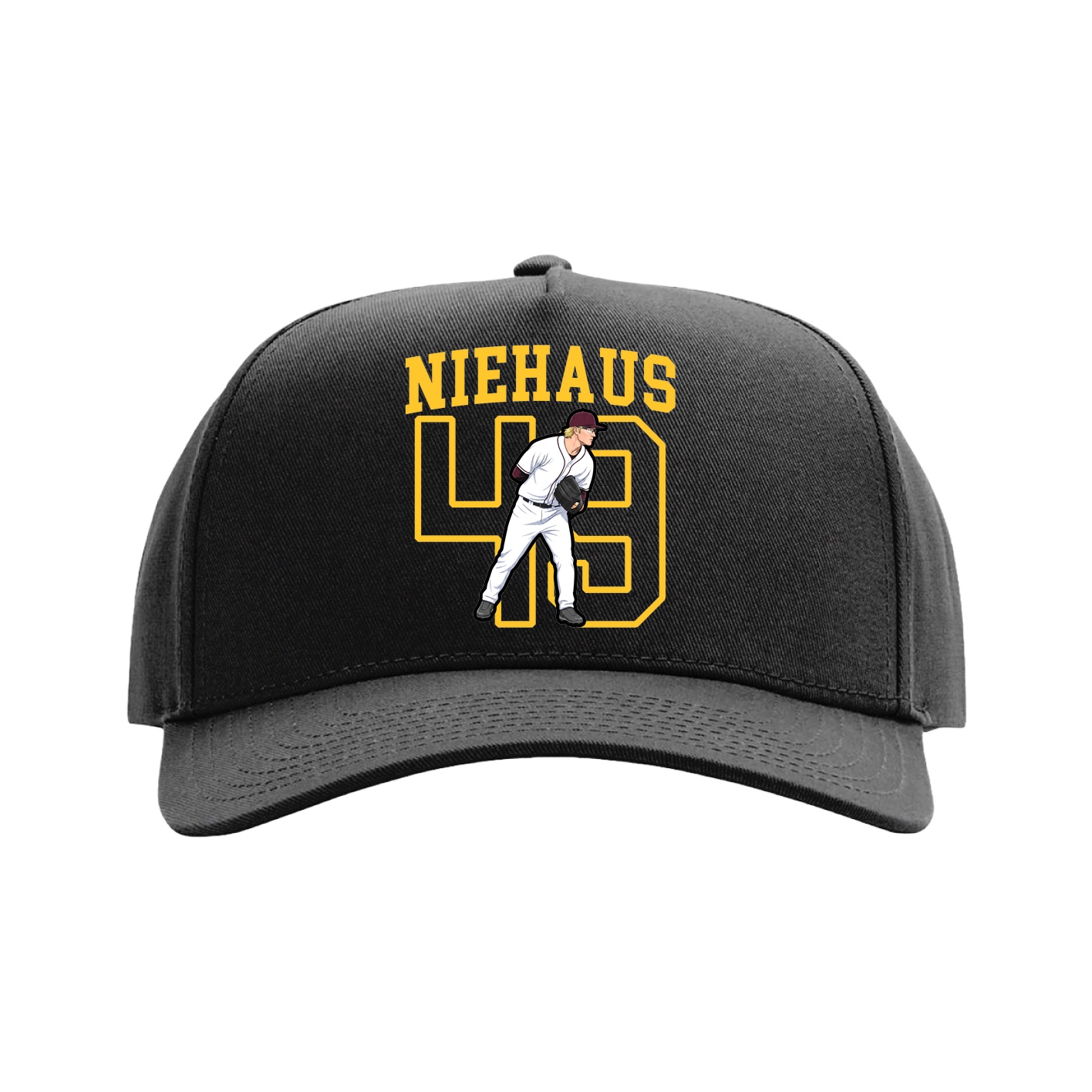Full Fabric Five-Panel Champ Cap — Shirsey in Black