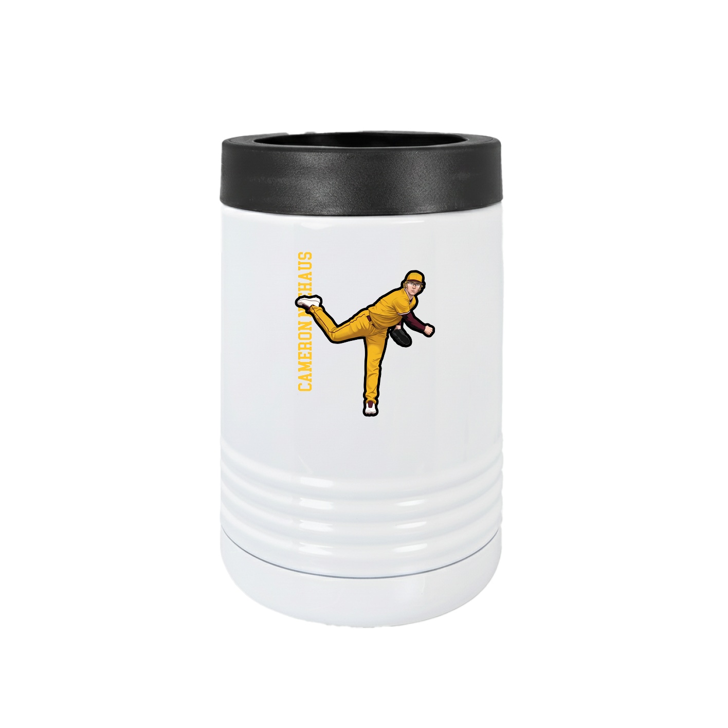 Beverage Holder — Name Vertical in White