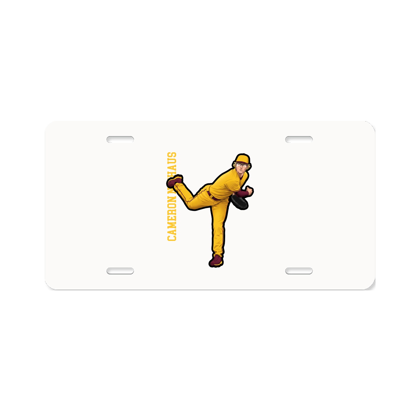 License Plate — Name Vertical in Classic