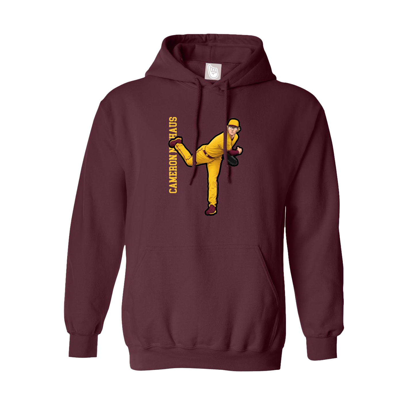 Youth Hoodie — Name Vertical in Maroon