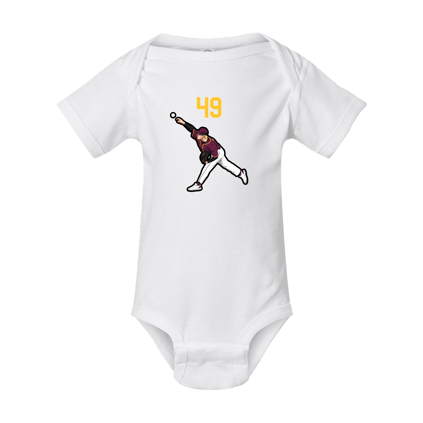 Baby Onesie — Number Top in White
