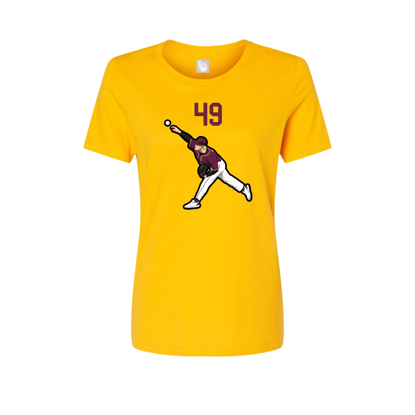 Womens Tee — Number Top in Gold