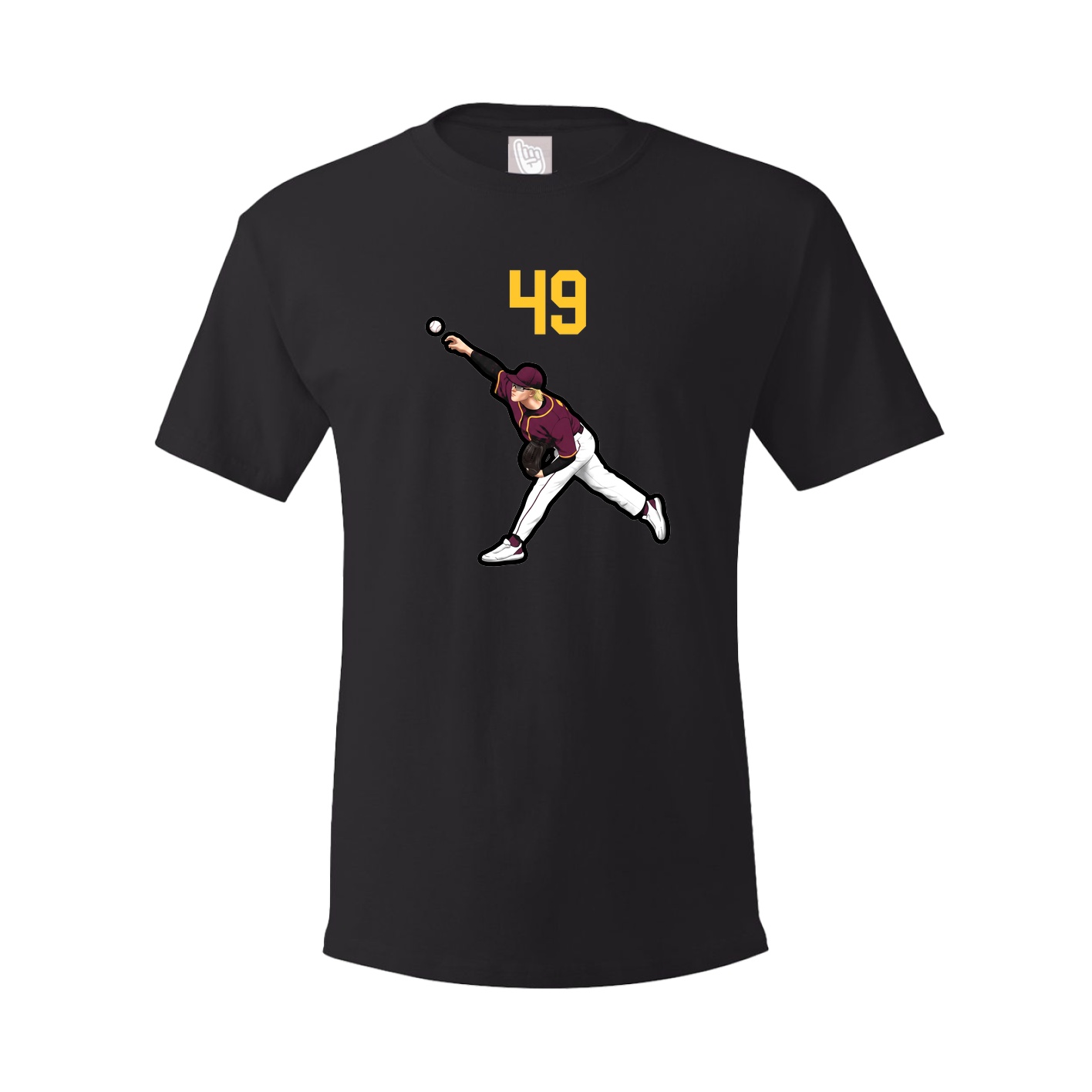 Youth Tee — Number Top in Black