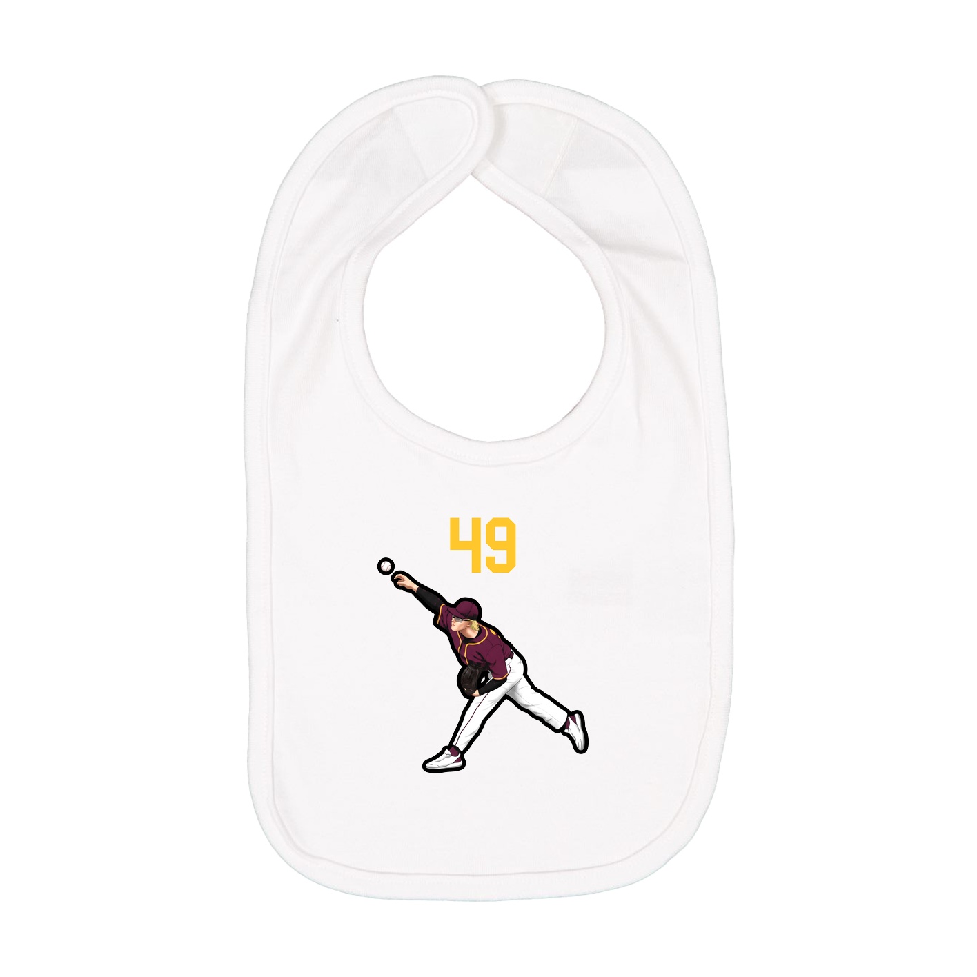 Infant Bib — Number Top in White