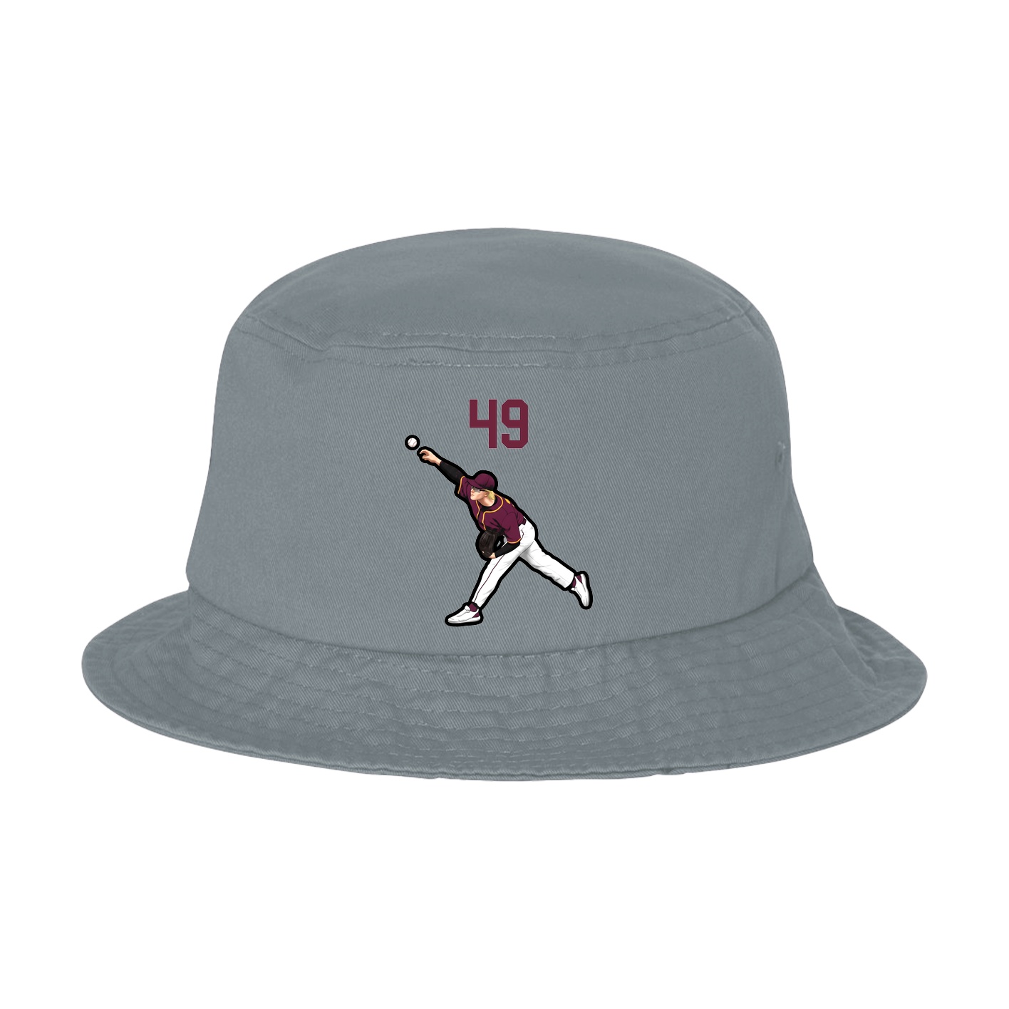 Bucket Cap — Number Top in Grey