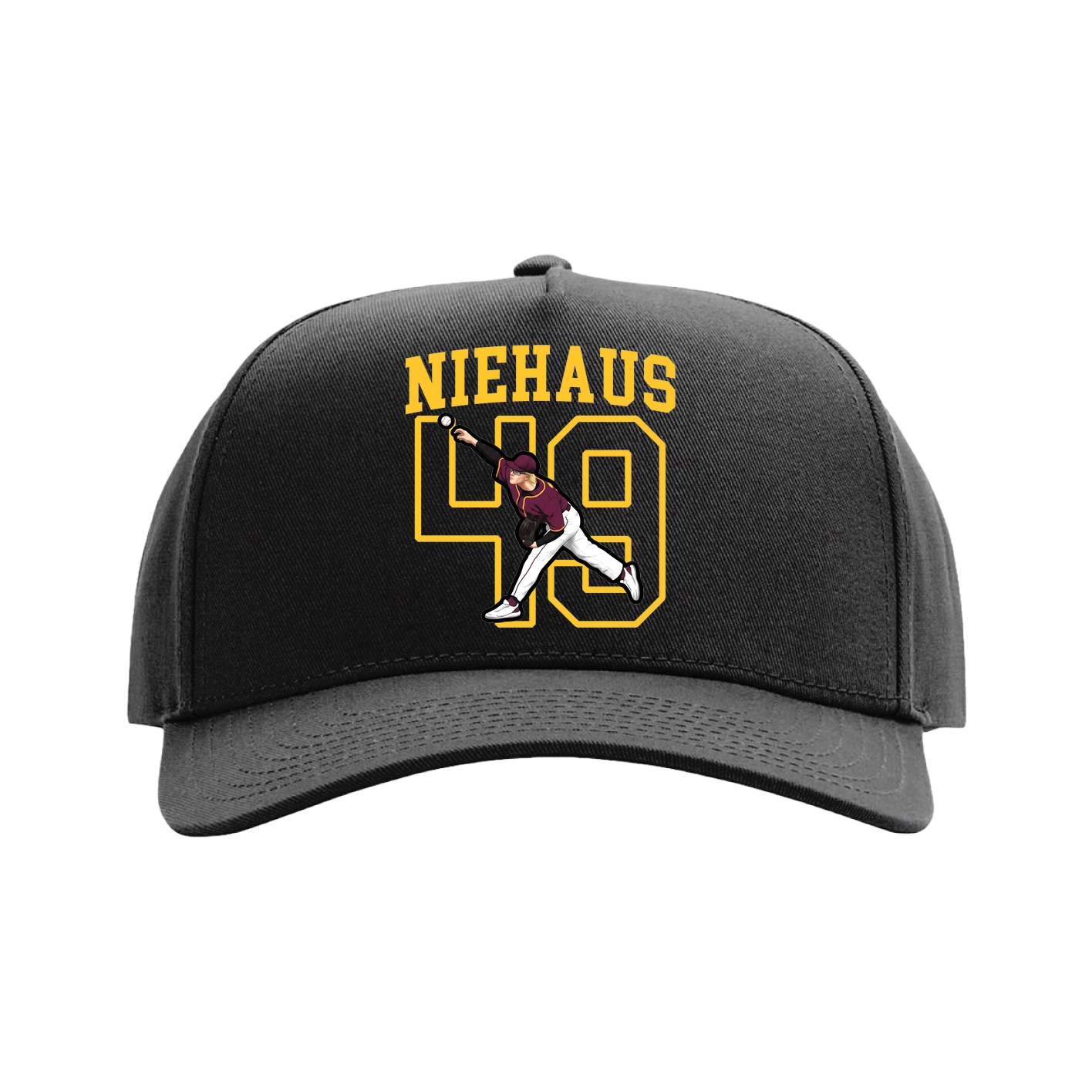 Full Fabric Five-Panel Champ Cap — Shirsey in Black