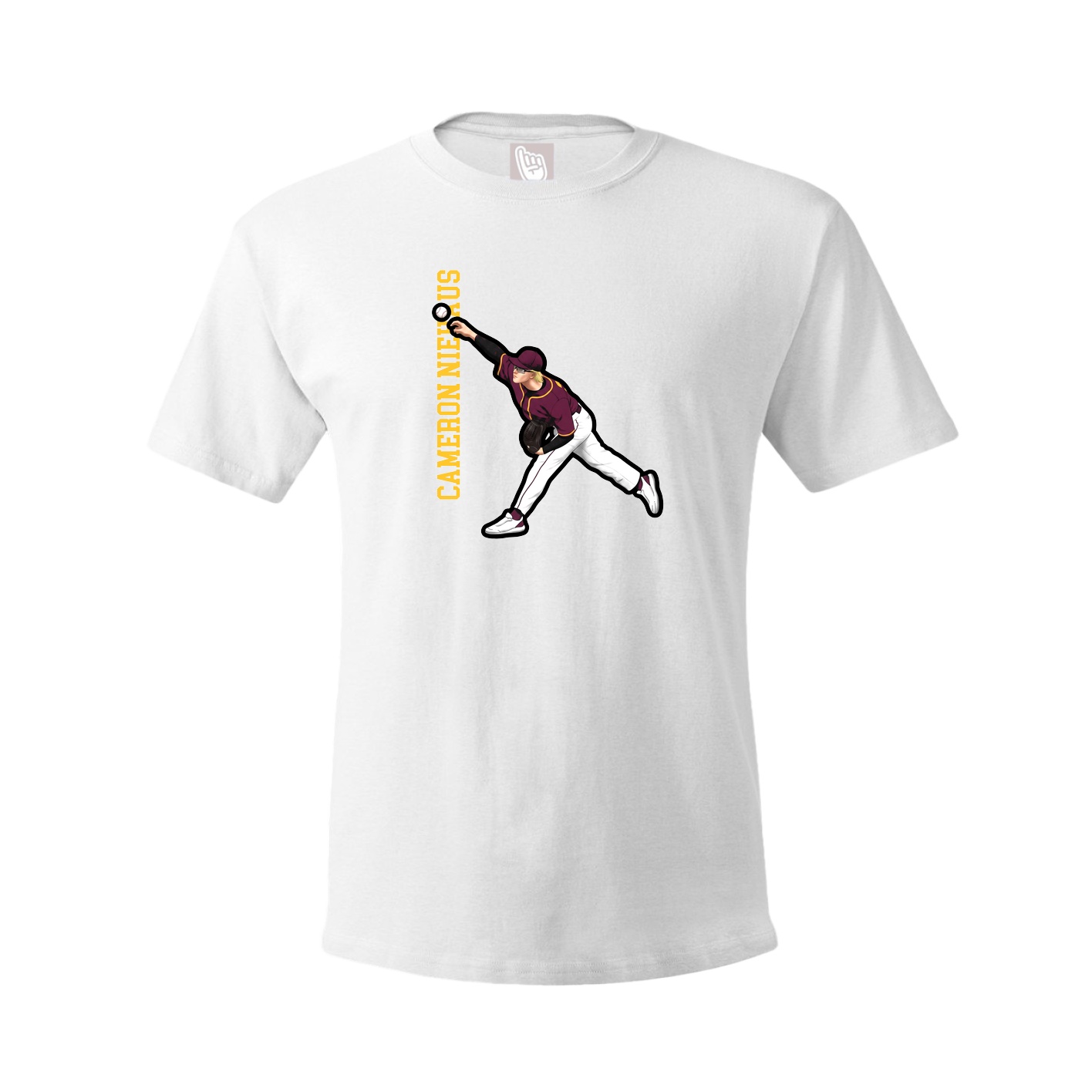 Tee — Name Vertical in White