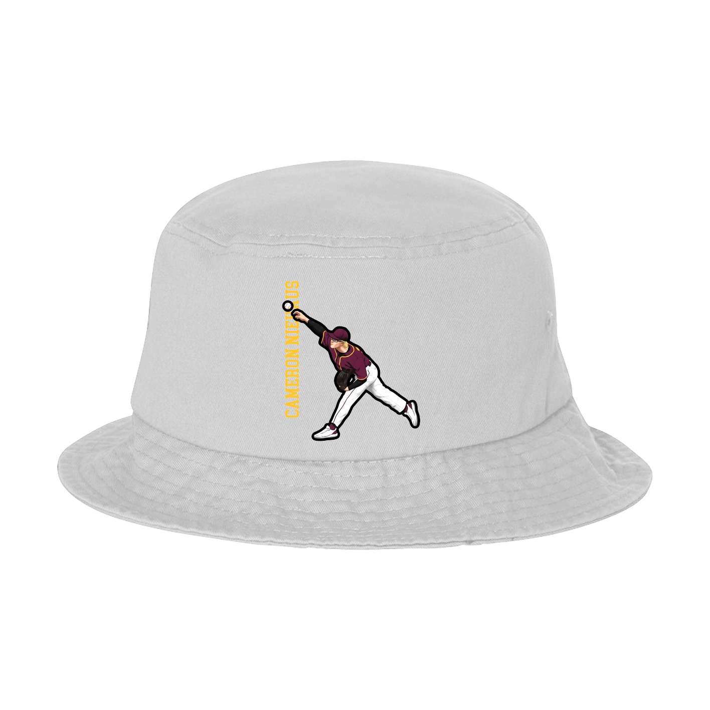 Bucket Cap — Name Vertical in White