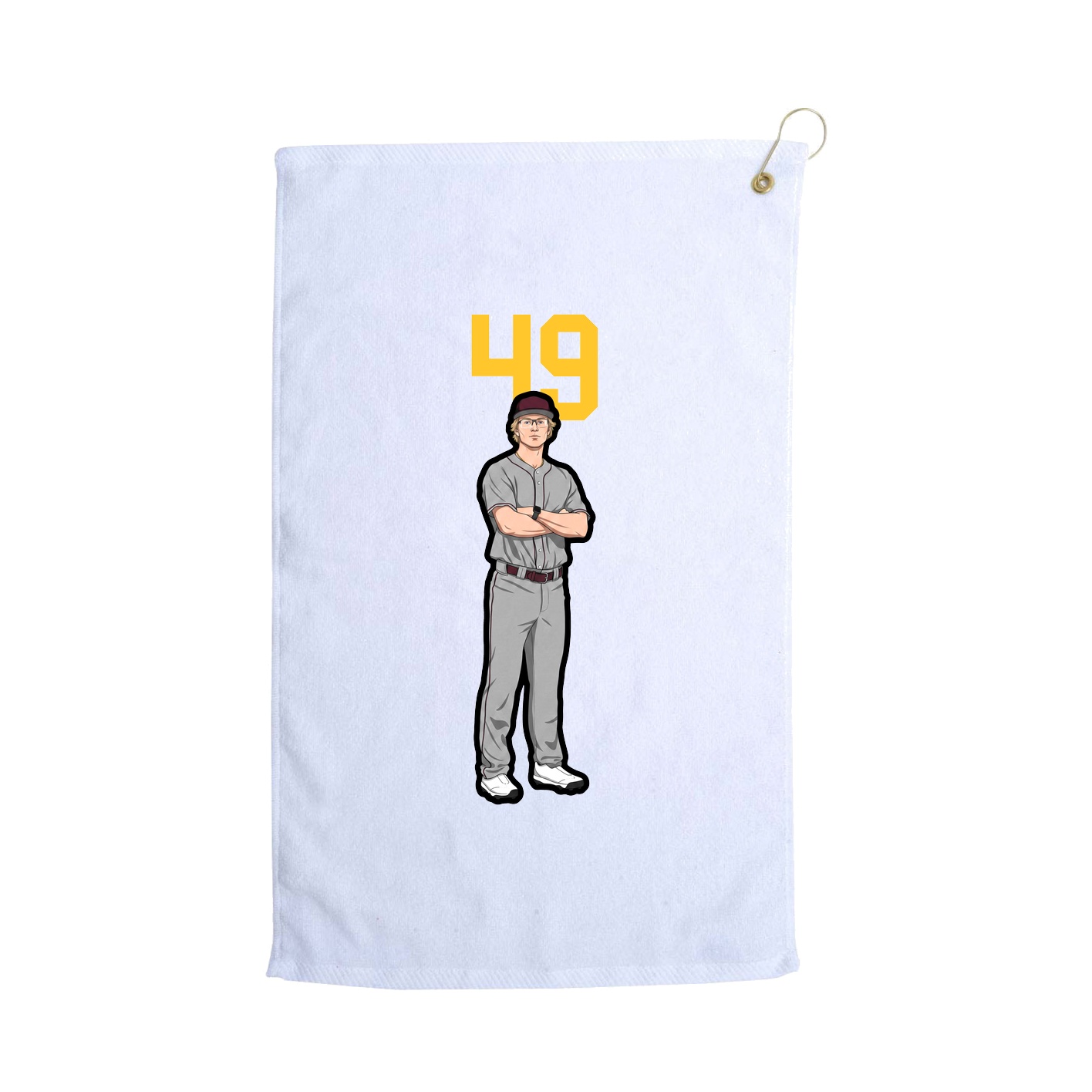 Golf Towel — Number Top in White