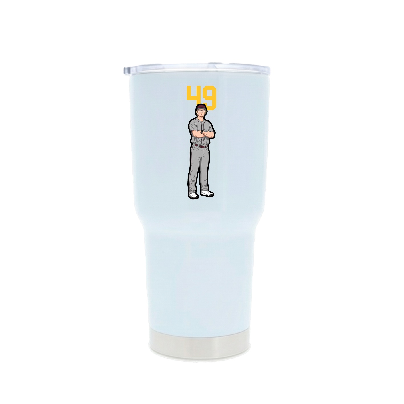 30oz Stainless Steel Tumbler — Number Top in White