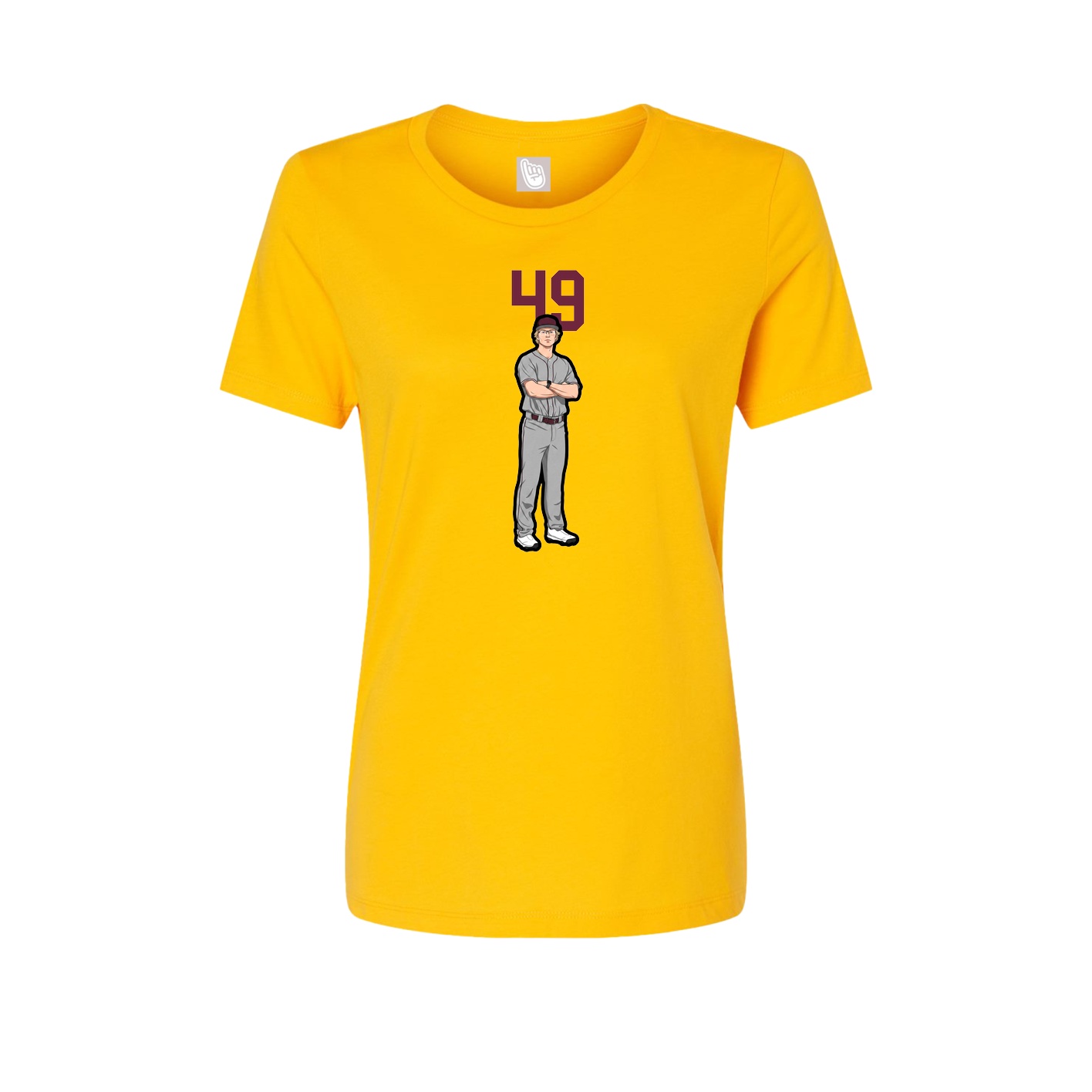 Womens Tee — Number Top in Gold