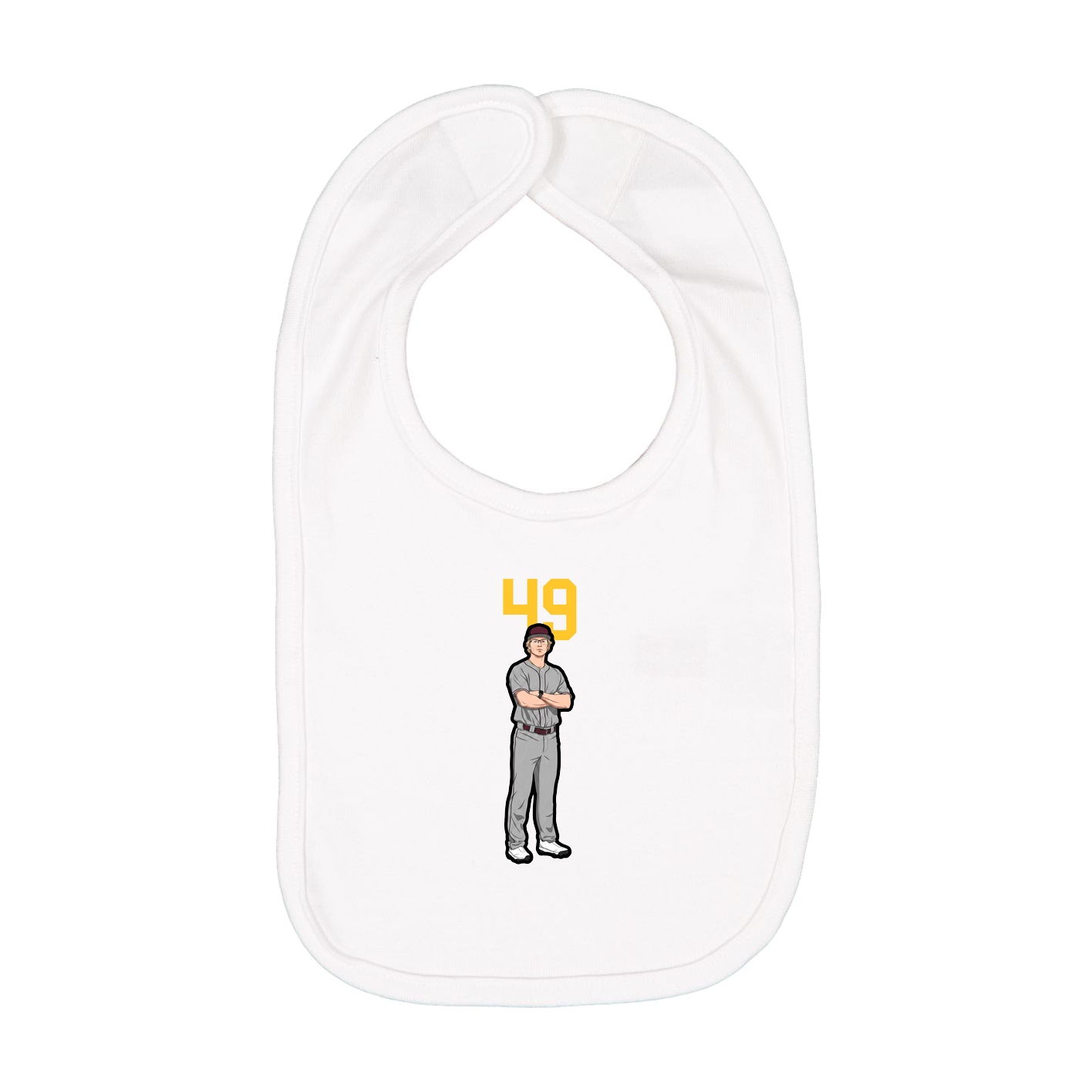 Infant Bib — Number Top in White