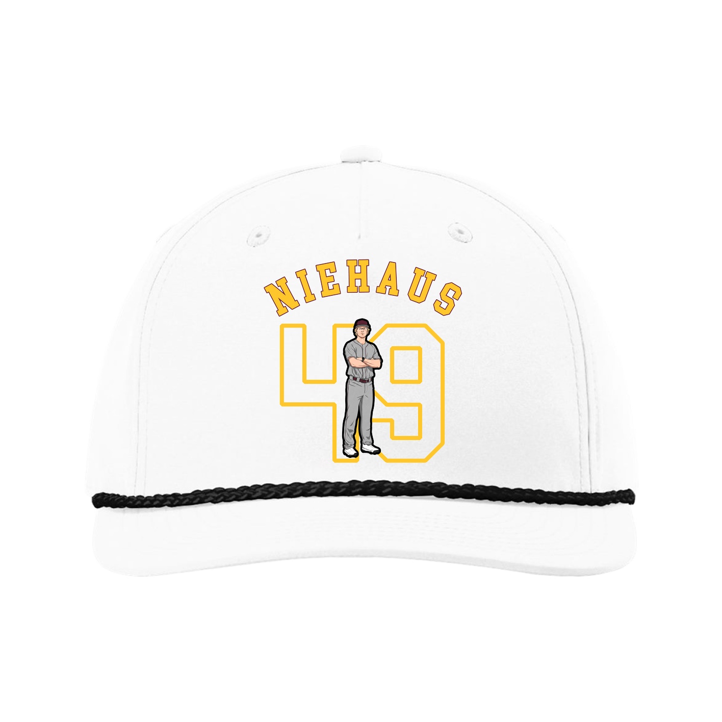 Five-Panel Classic Rope Cap — Shirsey Arch in White