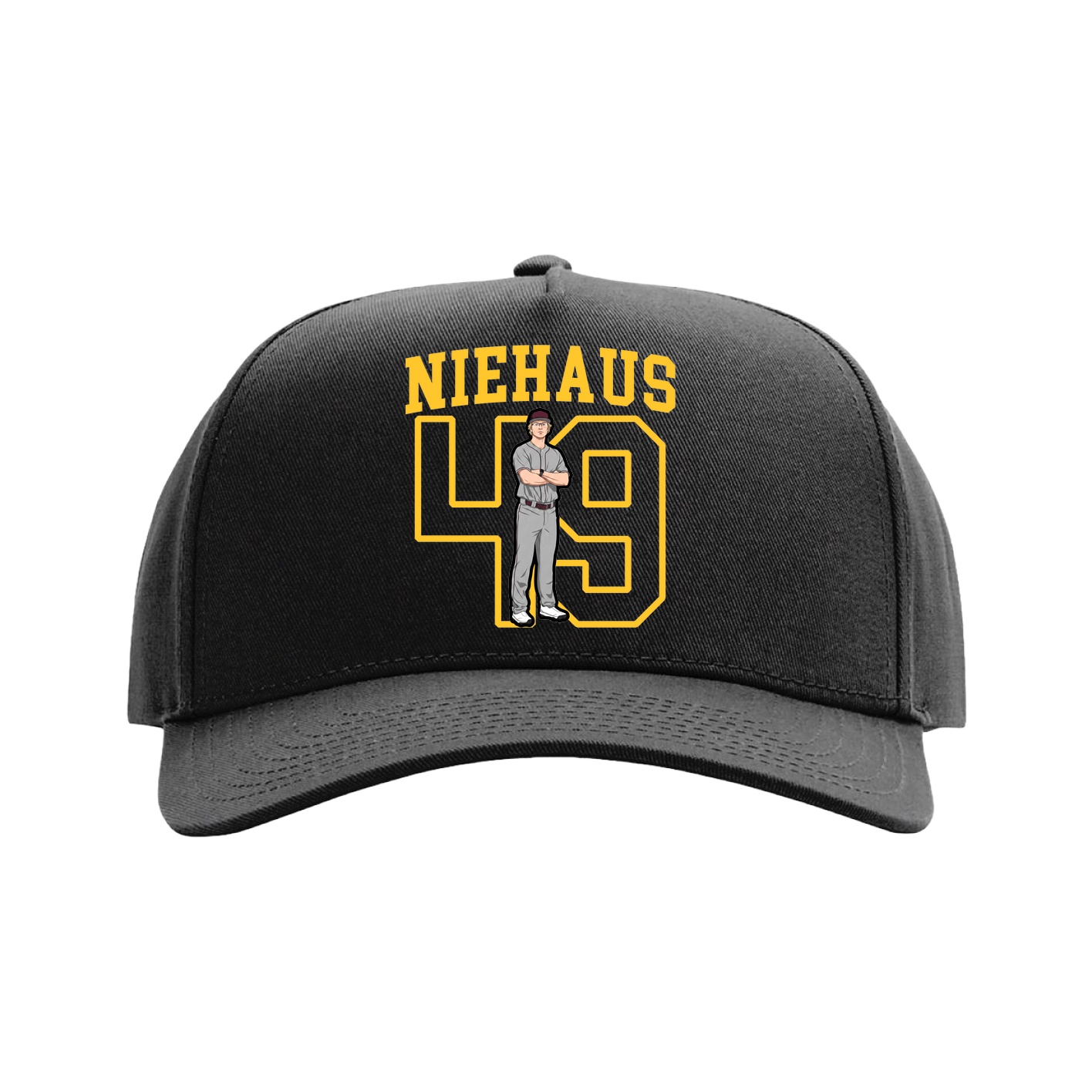 Full Fabric Five-Panel Champ Cap — Shirsey in Black