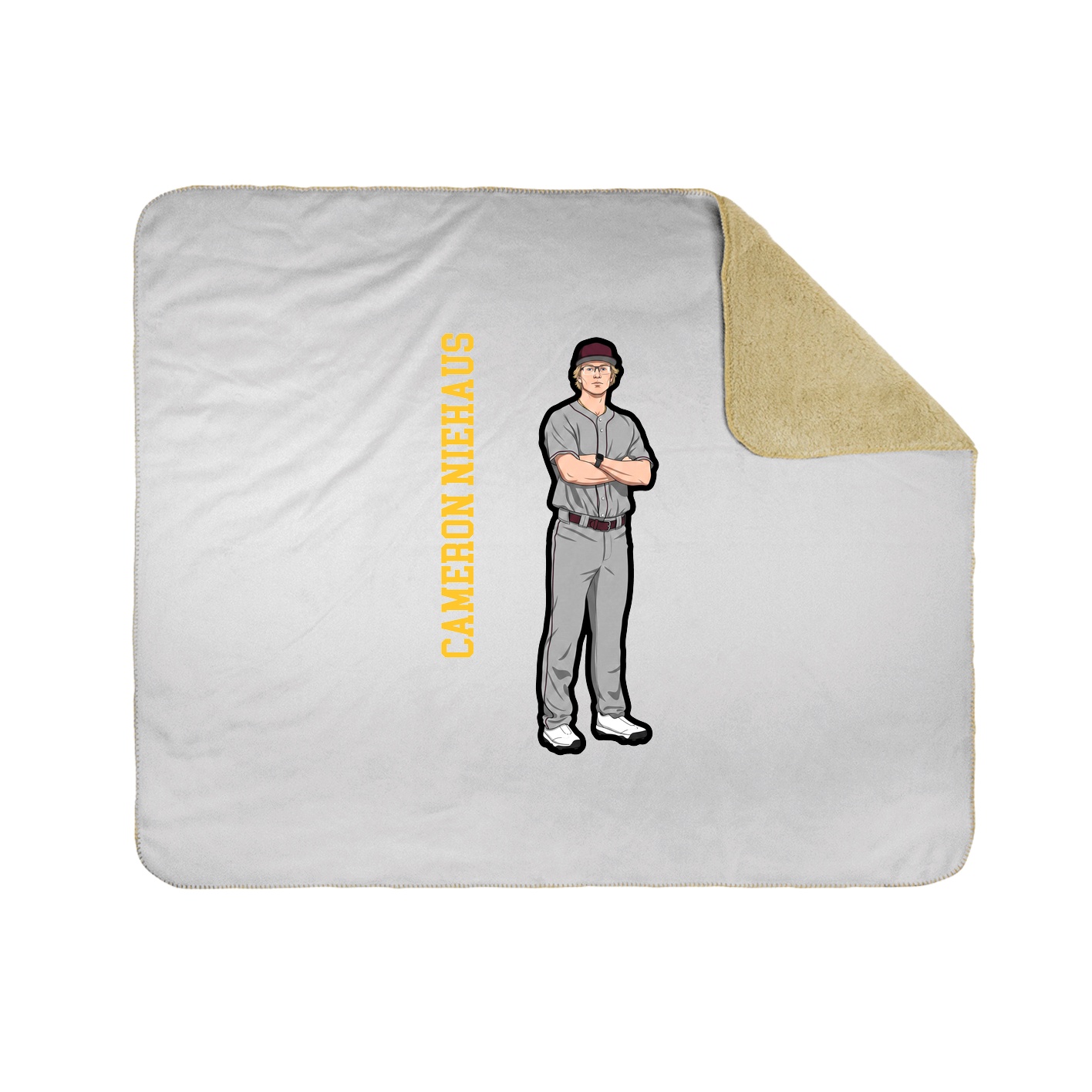 Throw Blanket — Name Vertical in White