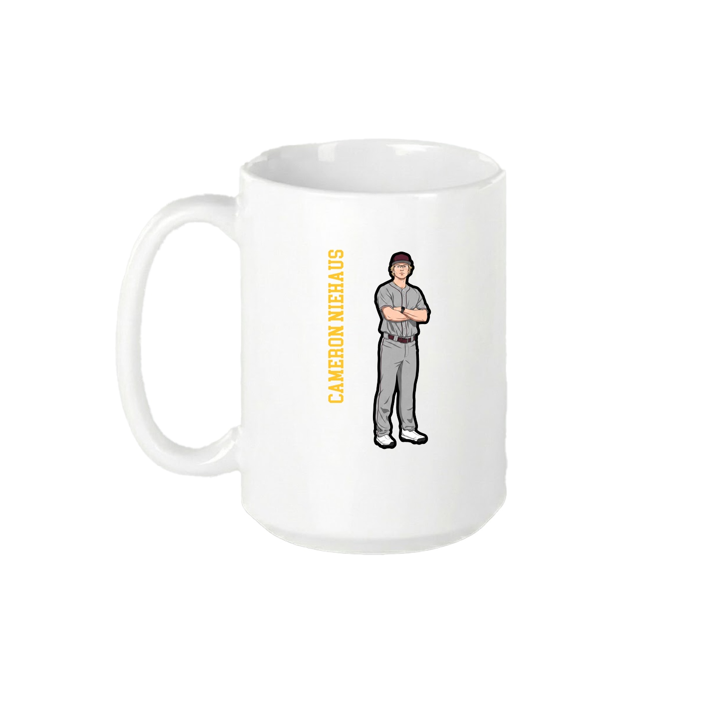 15oz Coffee Mug — Name Vertical in White