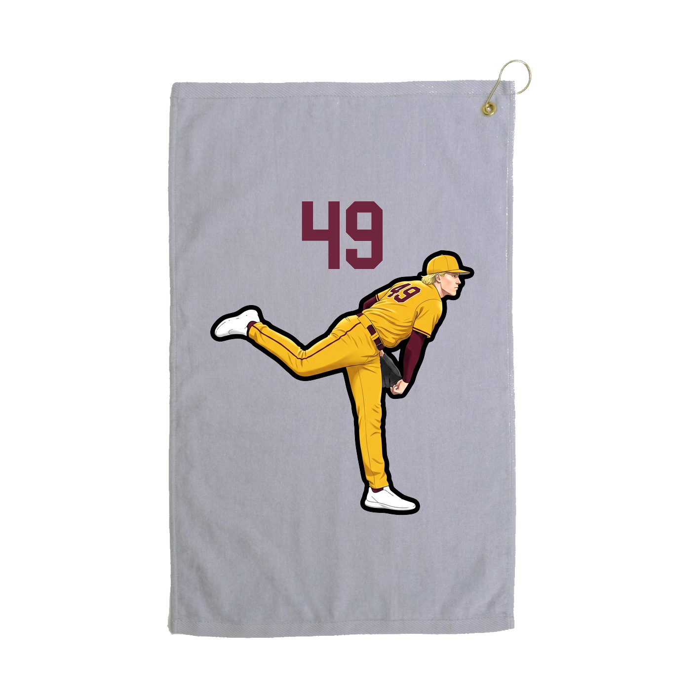 Golf Towel — Number Top in Grey