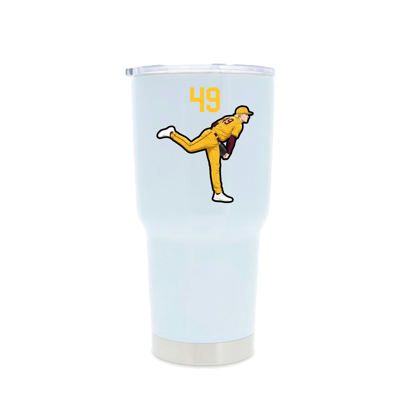 30oz Stainless Steel Tumbler — Number Top in White