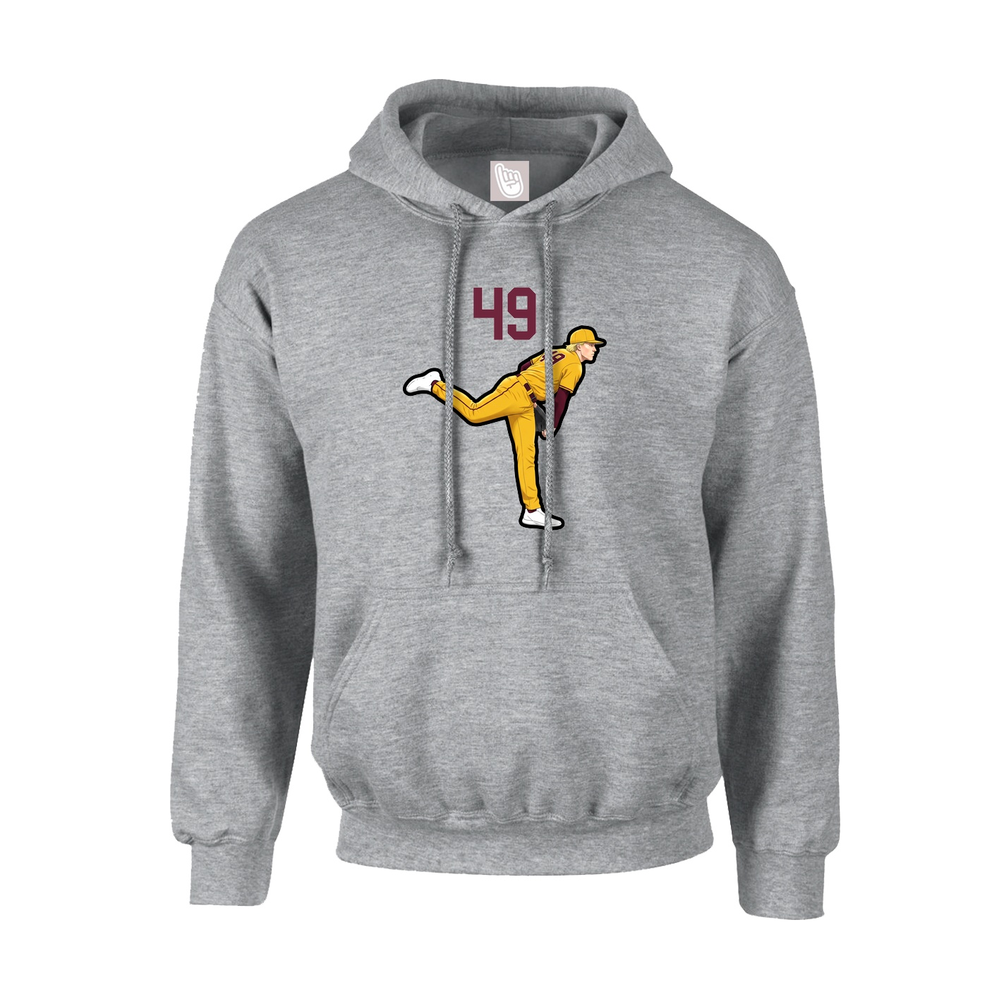 Youth Hoodie — Number Top in Grey