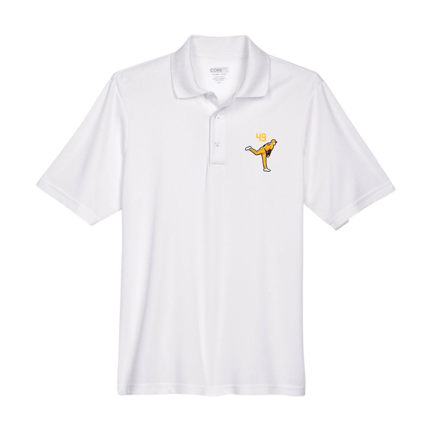Performance Polo — Number Top in White