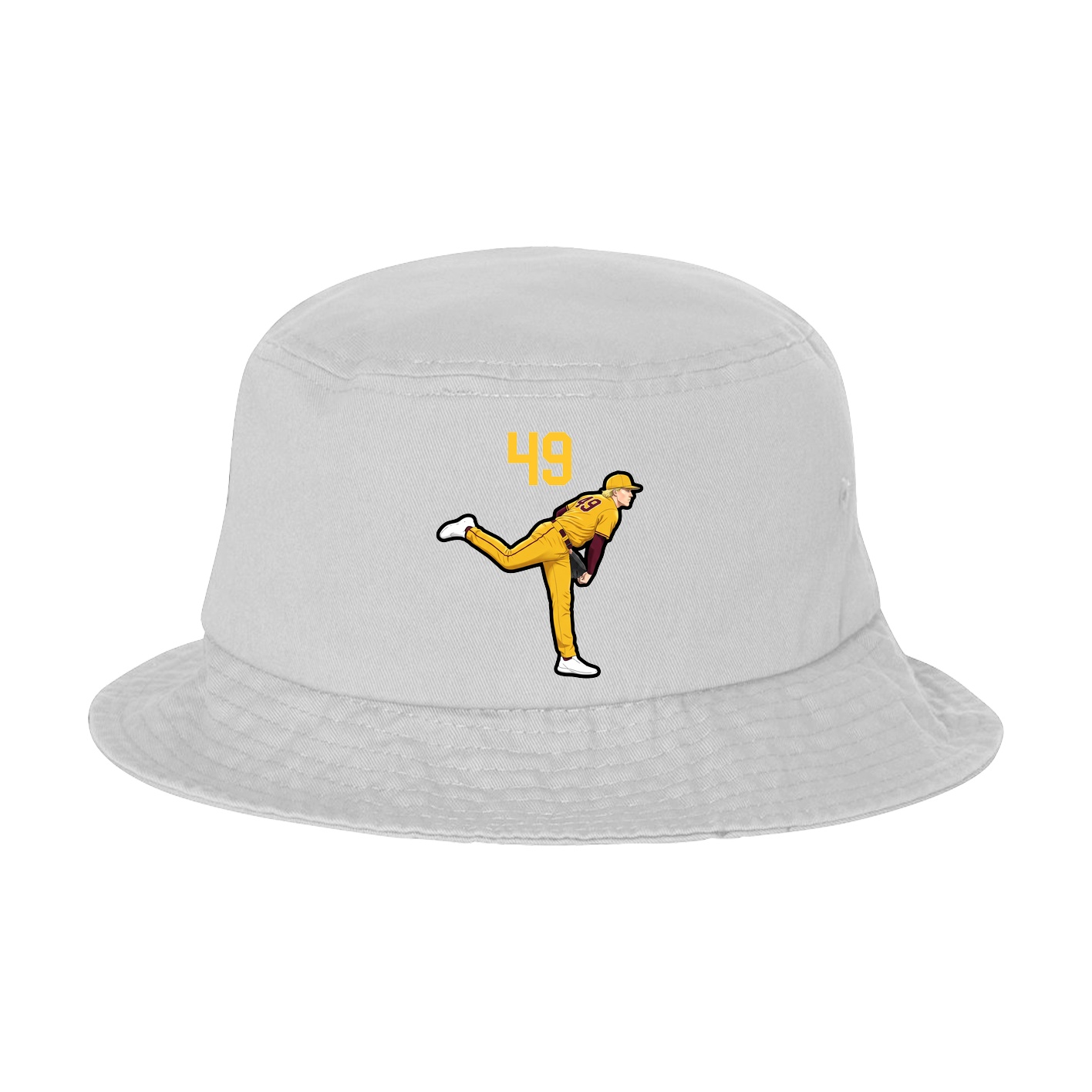Bucket Cap — Number Top in White