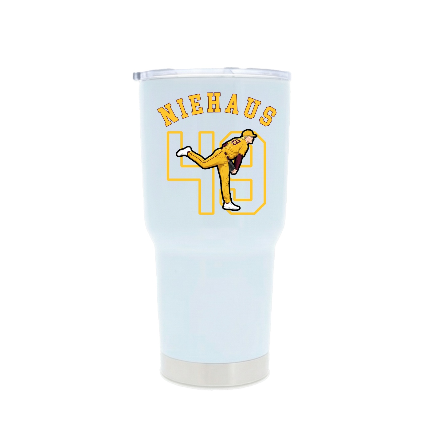 30oz Stainless Steel Tumbler — Shirsey Arch in White