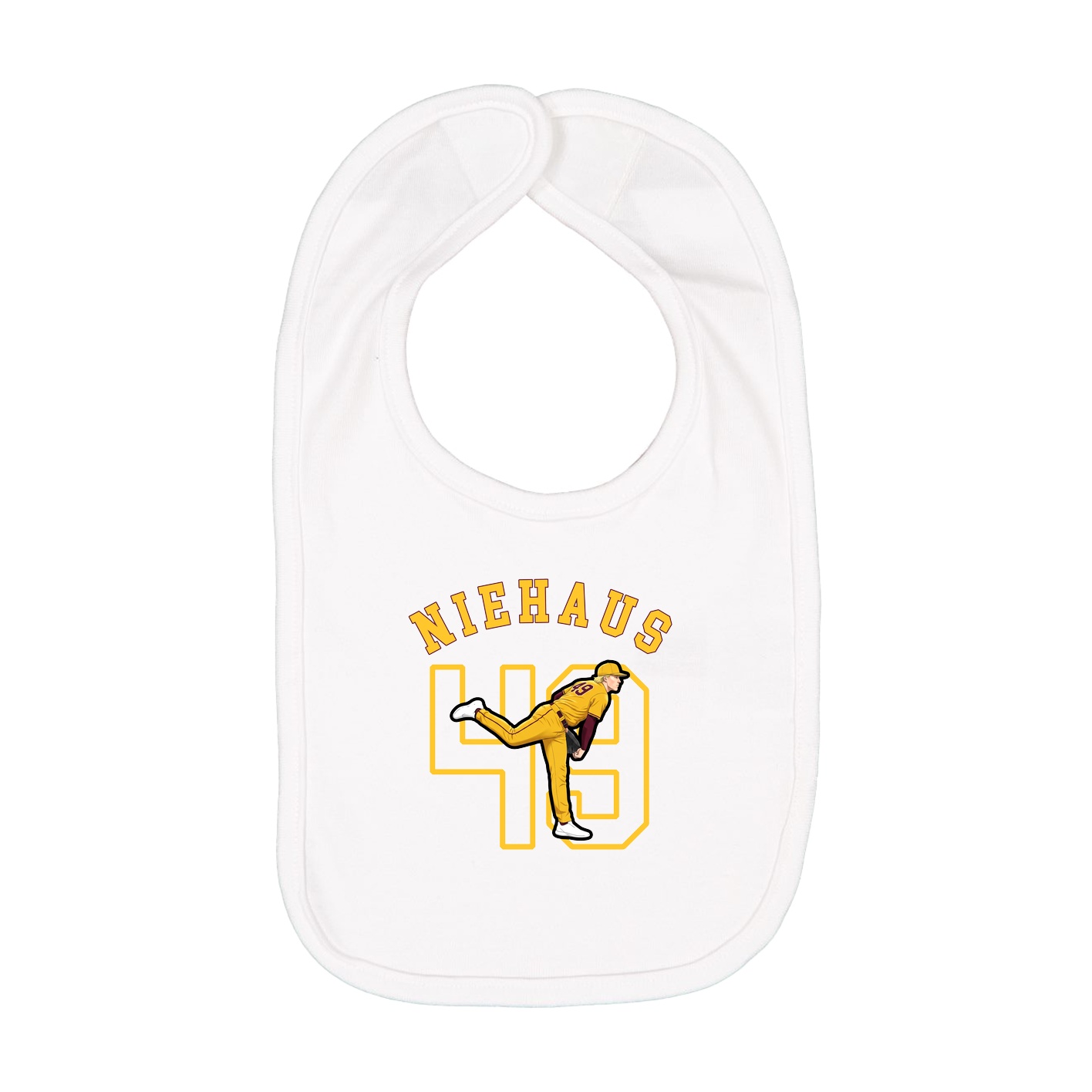 Infant Bib — Shirsey Arch in White