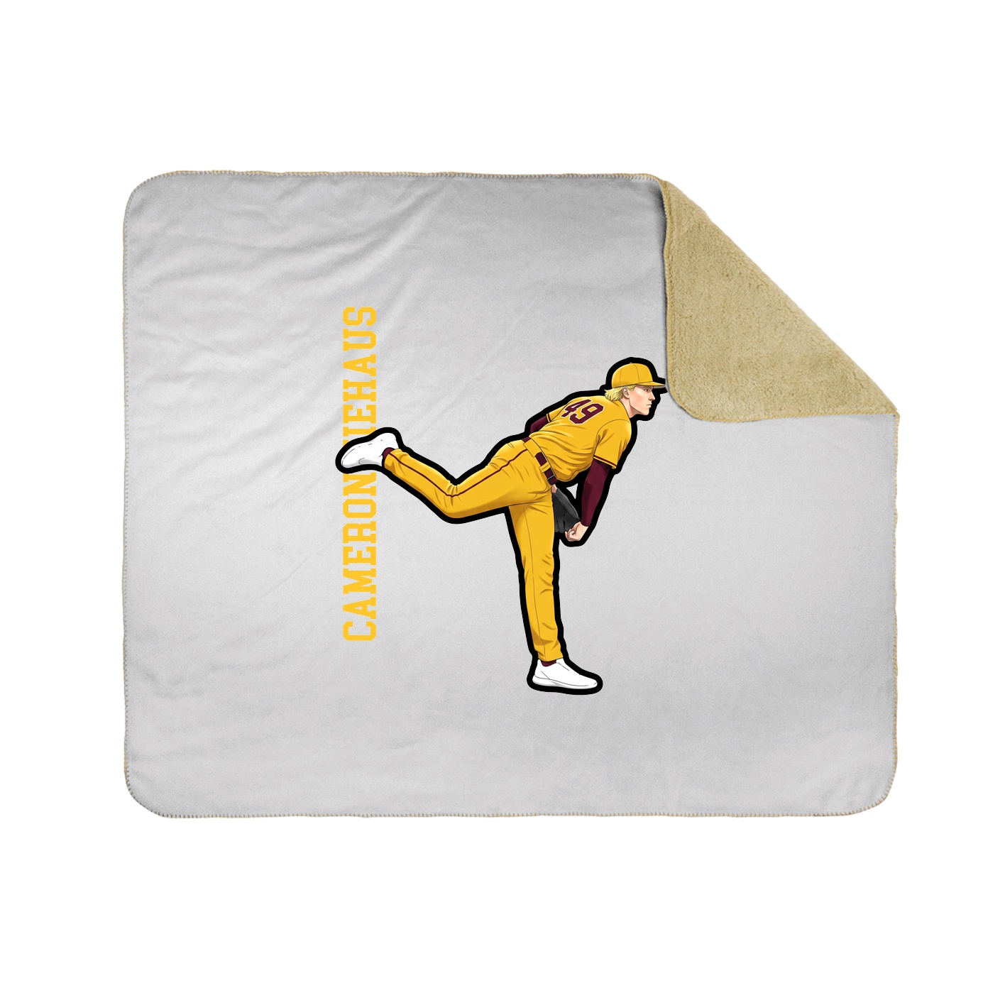 Throw Blanket — Name Vertical in White