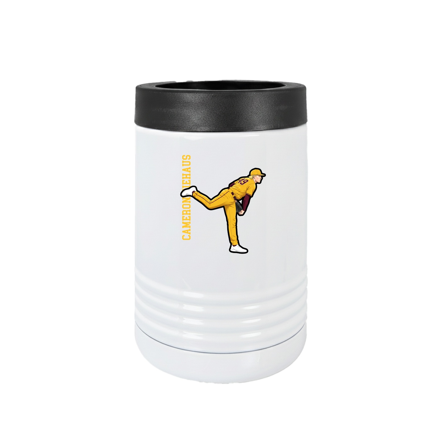 Beverage Holder — Name Vertical in White