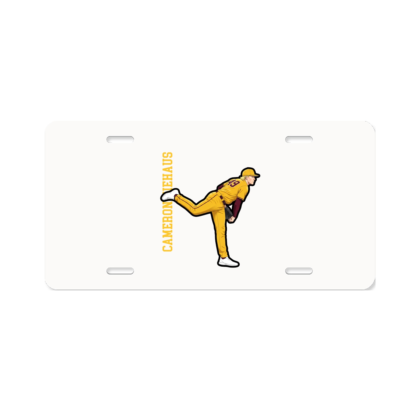 License Plate — Name Vertical in Classic