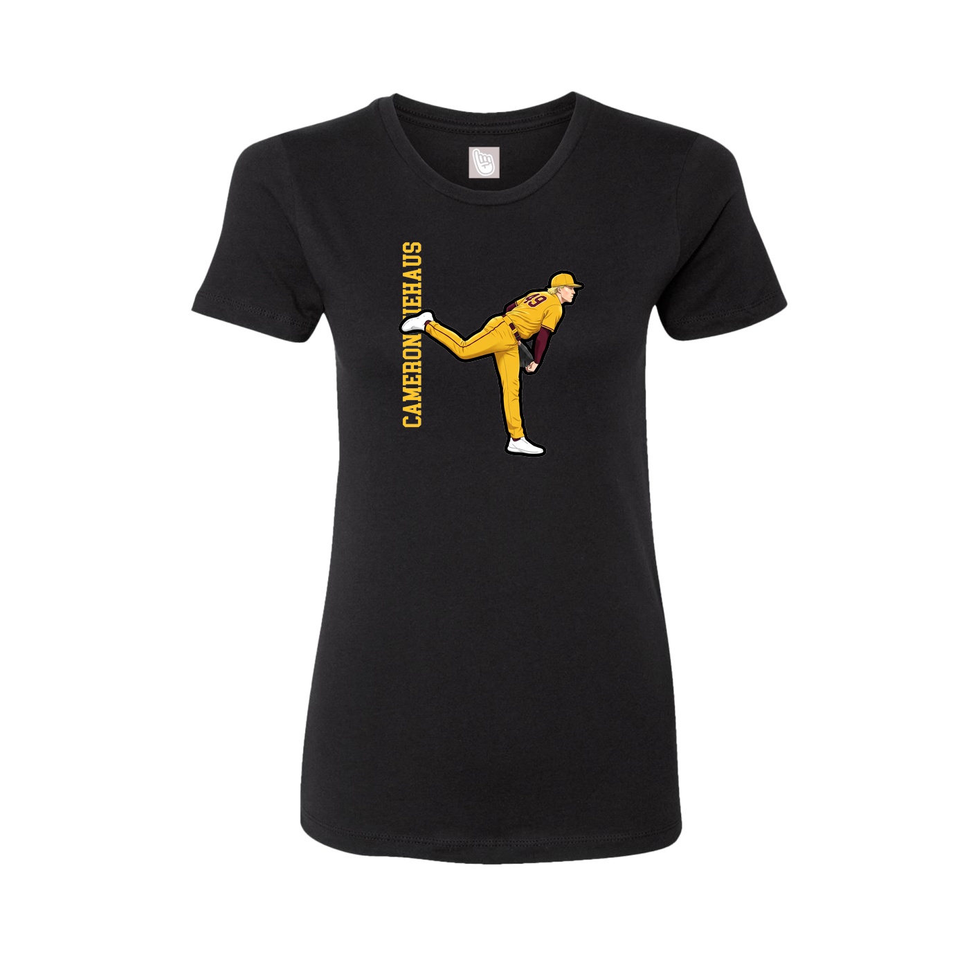 Womens Tee — Name Vertical in Black