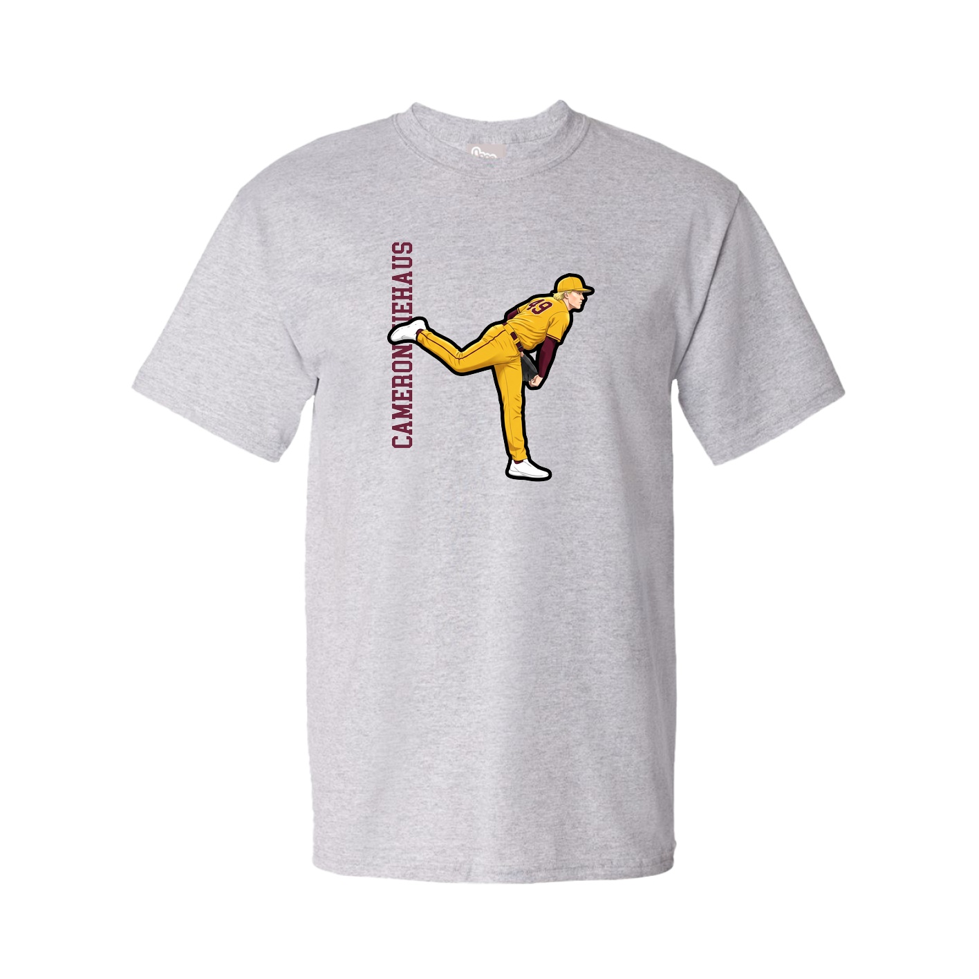 Youth Tee — Name Vertical in Grey