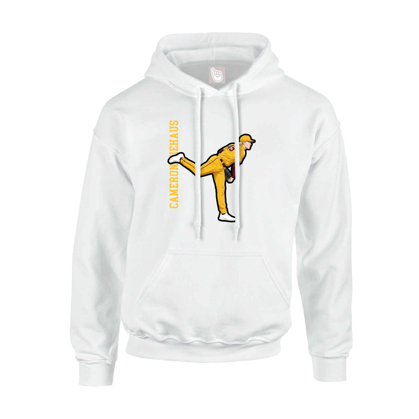 Youth Hoodie — Name Vertical in White