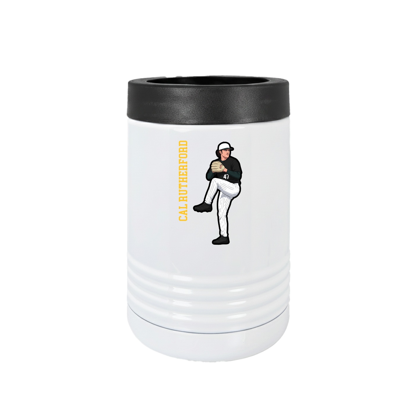 Beverage Holder — Name Vertical in White
